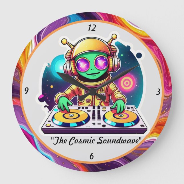 Grande Horloge Ronde "L'Alien euphorique bat" (Recto)