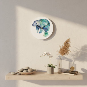 Grande Horloge Ronde Lamantin murmure océanique
