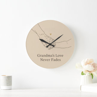 Grande Horloge Ronde L'amour de grand-mère ne faiblit jamais | Illustra