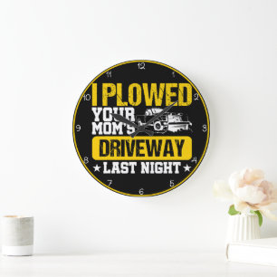 Grande Horloge Ronde Lance l'allée de ta mère" Humoristique