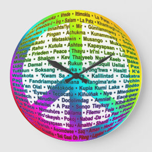 GRANDE HORLOGE RONDE LANGUE DU MONDE DE LA PAIX