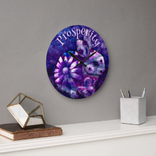 Grande Horloge Ronde Lapin de Floral Fantaisiste Personnalisé