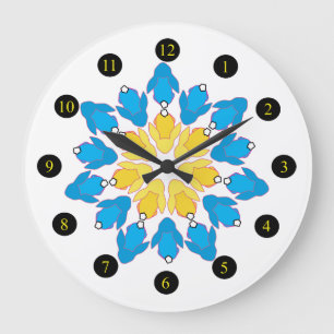 Grande Horloge Ronde Lapins de fleur