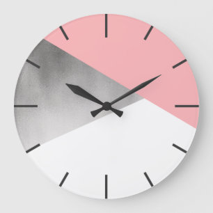 Grande Horloge Ronde l'argent moderne élégant de faux rougissent