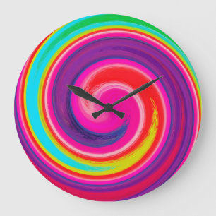 Grande Horloge Ronde L'art Abstrait moderne de la Scandale #18