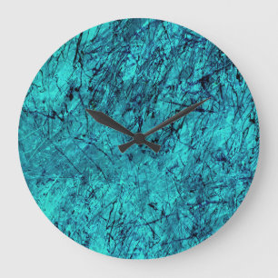Grande Horloge Ronde L'art numérique bleu avec beaucoup s'est