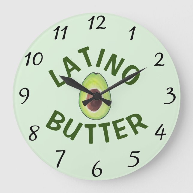 Grande Horloge Ronde Latino Butterwall Clock (Recto)