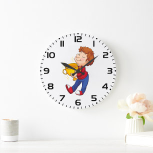 Grande Horloge Ronde Lauréat du prix Trophée d'or de Boy Holding