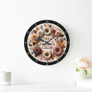 Grande Horloge Ronde L'automne est ma couleur préférée