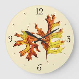 Grande Horloge Ronde L'automne laisse belle nature aquarelle art