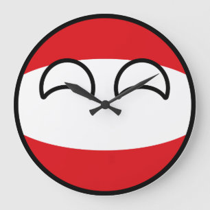 Grande Horloge Ronde L'Autriche Geeky tendante drôle Countryball