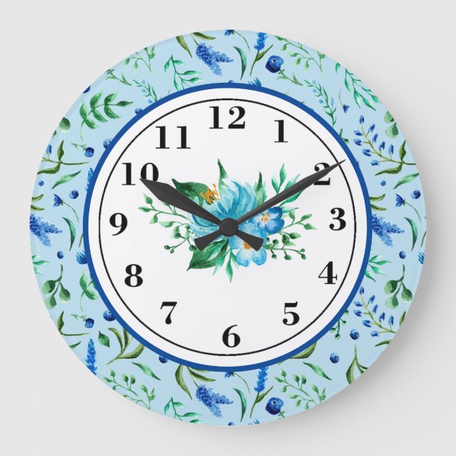 Grande Horloge Ronde Lavande En Bleu (Recto)