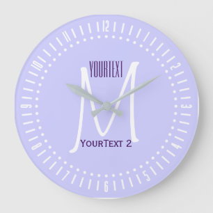 Grande Horloge Ronde Lavender Mauve Accent Color to Personalize