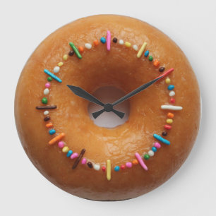 Grande Horloge Ronde Le beignet vitré arrose l'horloge