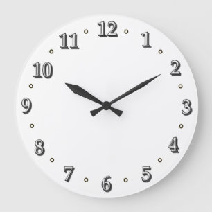 Grande Horloge Ronde Le blanc numérote le modèle de visage d'horloge