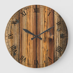 Grande Horloge Ronde le bois multicolore modèle des textures