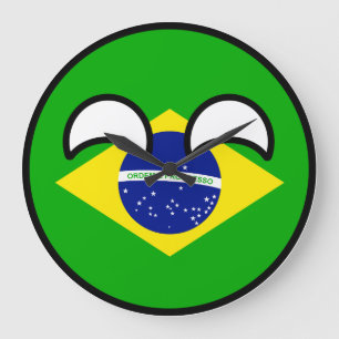 Grande Horloge Ronde Le Brésil Geeky tendant drôle Countryball