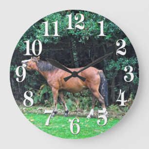 Grande Horloge Ronde Le cadeau de l'amoureux de l'équine
