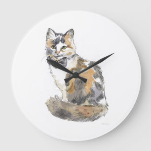 Grande Horloge Ronde Le Chat de Calico