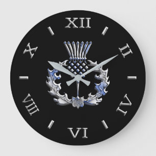 Grande Horloge Ronde Le chrome aiment le cadran écossais de chardon su