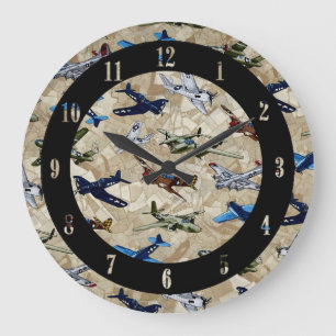 Grande Horloge Ronde Le cru surface l'horloge murale d'aviation
