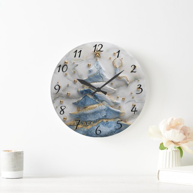 Grande Horloge Ronde Le délice de l'arbre de Noël (Maison)