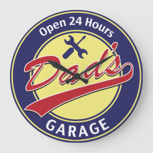 Grande Horloge Ronde Le garage du papa