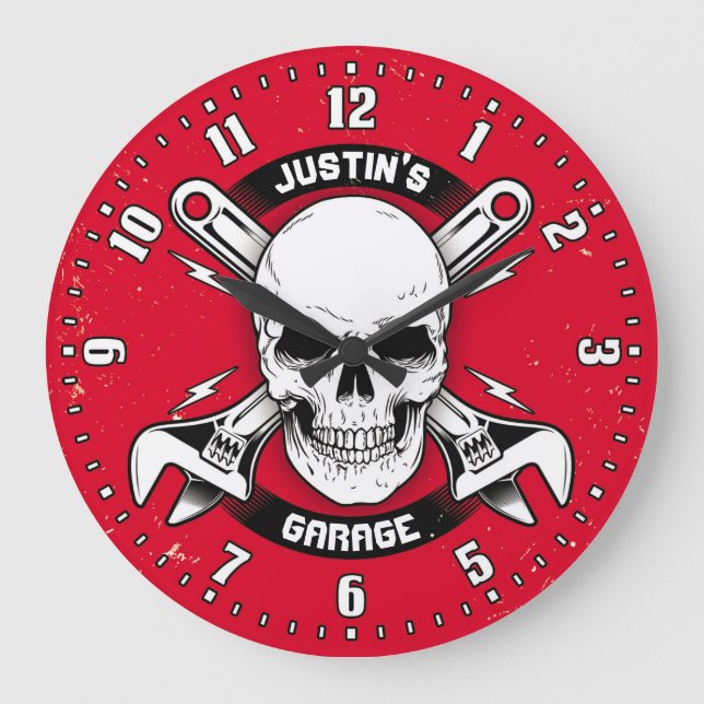 Grande Horloge Ronde Le garage usine le Rétro-Style de Personalizable (Recto)