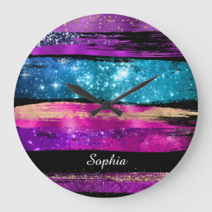 Grande Horloge Ronde Le nom de Brush Strokes