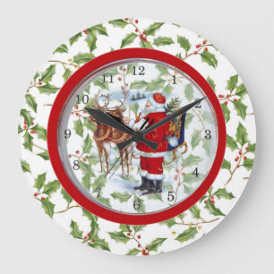 Grande Horloge Ronde Le Père Noël de Clock