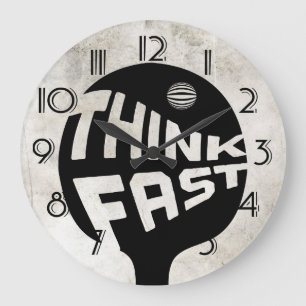 Grande Horloge Ronde Le ping-pong pensent rapidement