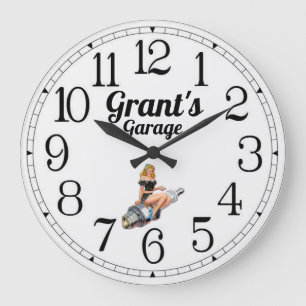 Grande Horloge Ronde Le Plug-Up de Grant's Garage Spark