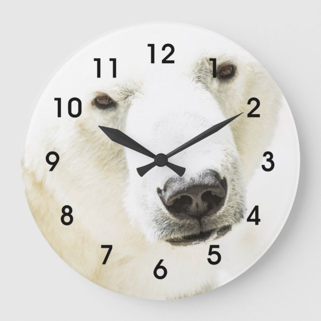 Grande Horloge Ronde Le regard d'un ours polaire (Recto)