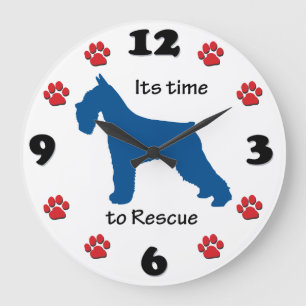 Grande Horloge Ronde Le Temps de Rescue Schnauzers