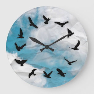 Grande Horloge Ronde Le temps pilote l'horloge murale minimaliste