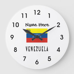 Grande Horloge Ronde Le Venezuela et le Venezuela avec votre nom