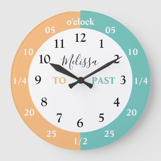 Grande Horloge Ronde Learn To Tell | Personalized | Large (Recto)