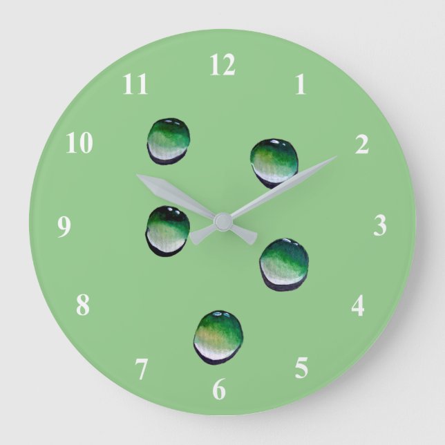 Grande Horloge Ronde L'eau verte laisse tomber l'art de l'eau (Recto)