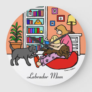 Grande Horloge Ronde Lecture de maman de Labrador