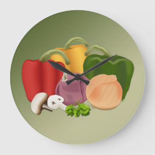 Grande Horloge Ronde Légumes