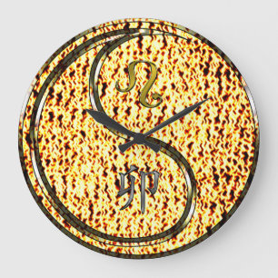 Grande Horloge Ronde Léo & Lapin de feu