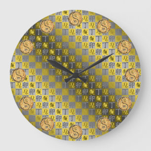Grande Horloge Ronde Léo & Lapin de feu