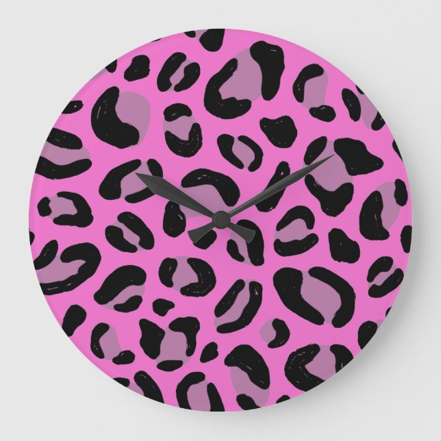 Grande Horloge Ronde Leopard Skin Animal Print Square Wall Clock (Recto)