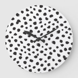 Grande Horloge Ronde Léopard Texture : Motif Vintage sans joint.