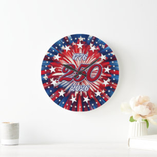 Grande Horloge Ronde Les 250 ans d'Amérique 1776-2026 Feux d'artifice R