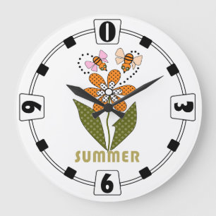 Grande Horloge Ronde les abeilles aiment l'été et moi aussi