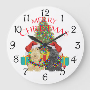Grande Horloge Ronde Les aides du Père Noël