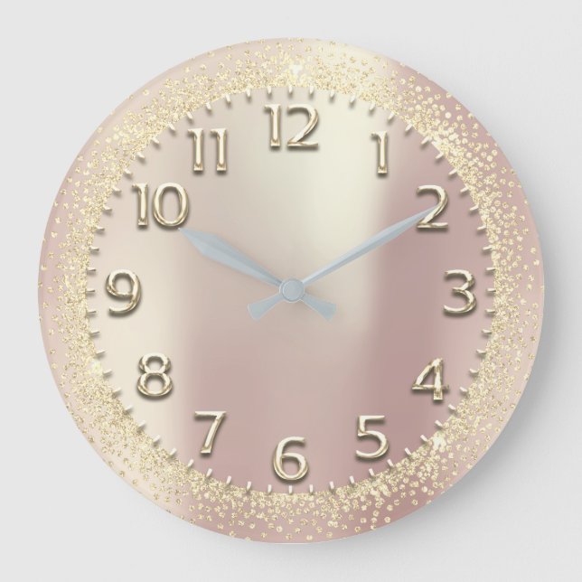 Grande Horloge Ronde Les chiffres arabes de parties scintillantes de (Recto)