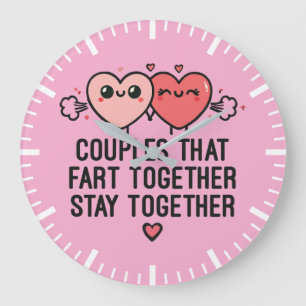 Grande Horloge Ronde Les Couples Qui S'Amusent Restent Ensemble - Drôle
