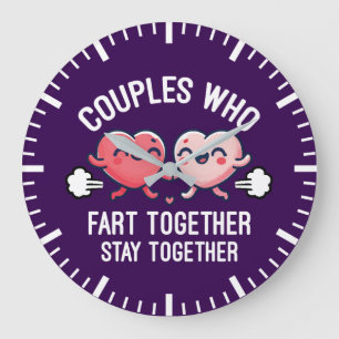 Grande Horloge Ronde Les Couples Qui S'Amusent Restent Ensemble - Drôle